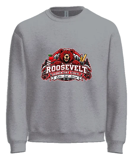 Roosevelt Elementary School Crewneck — Sport Grey front