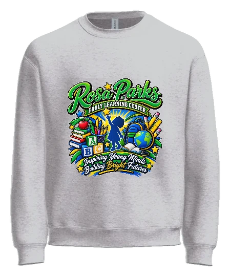 Rosa Parks Learning Center Crewneck — Ash front