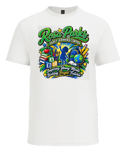 Rosa Parks Learning Center Tee — White front