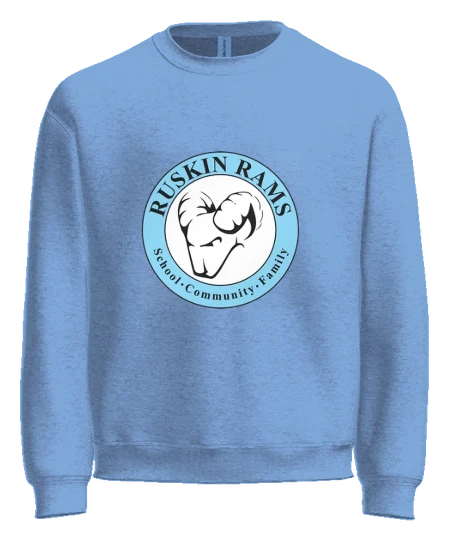 Ruskin Elementary Crewneck — Carolina Blue front
