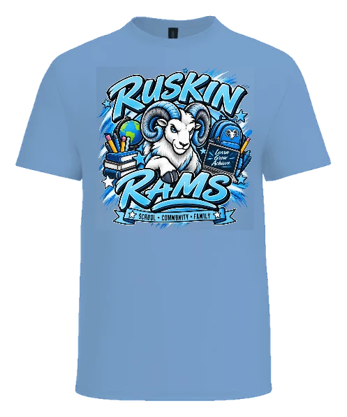 Ruskin Elementary Tee — Carolina Blue front