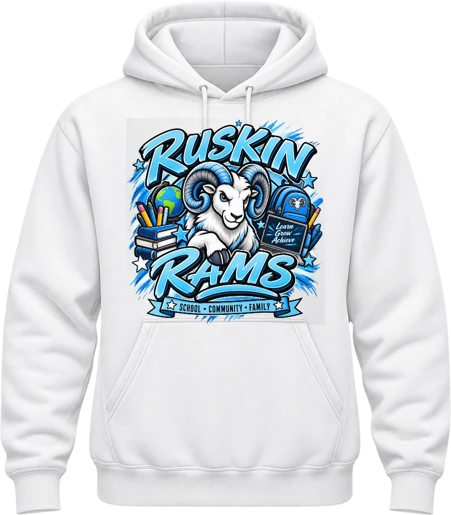 Ruskin Elementary Hoodie — White