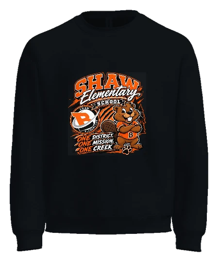 Shaw Elementary (E.G. Shaw) Crewneck — Black front
