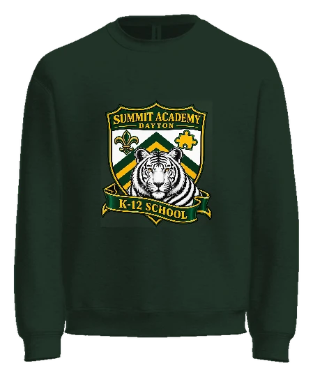 Summit Academy Crewneck — Forest Green front