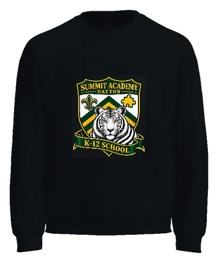 Summit Academy Crewneck — Black front