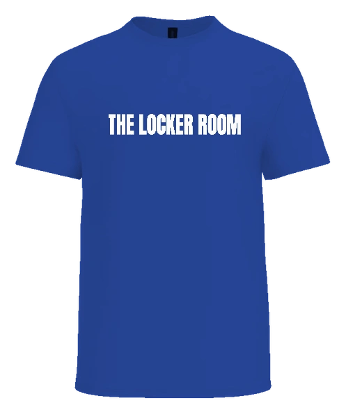 The Locker Room LA Tee — Royal front