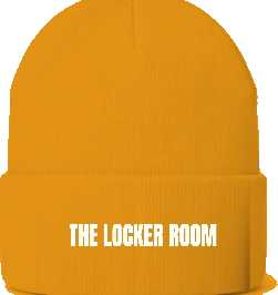 The Locker Room LA Beanie — Gold front