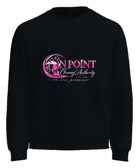 THE OPCA SHOP by On Point Cleaning Authority Crewneck — Black front
