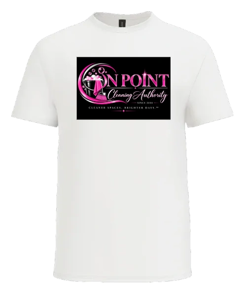 THE OPCA SHOP by On Point Cleaning Authority Tee — White front