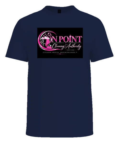 THE OPCA SHOP by On Point Cleaning Authority Tee — Navy front