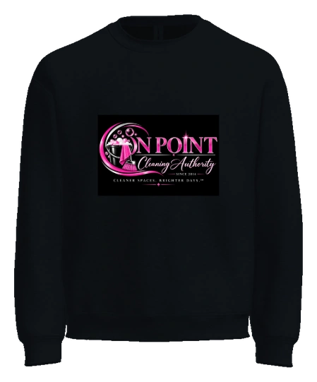 THE OPCA SHOP by On Point Cleaning Authority Crewneck — Black front