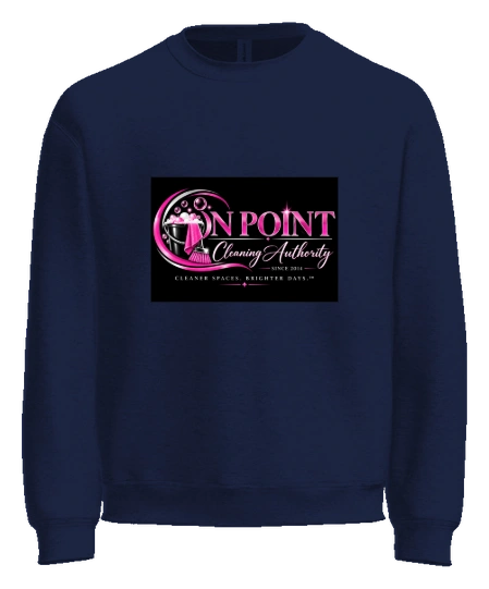 THE OPCA SHOP by On Point Cleaning Authority Crewneck — Navy front
