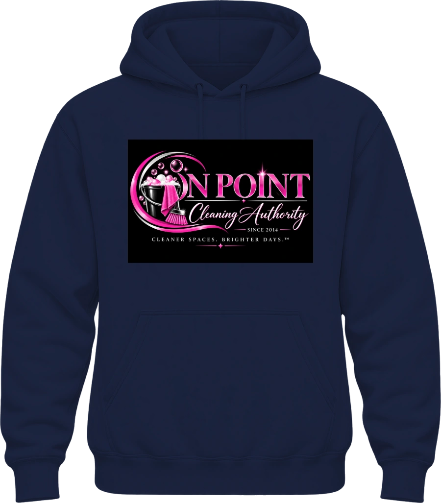 THE OPCA SHOP by On Point Cleaning Authority Hoodie — Navy front
