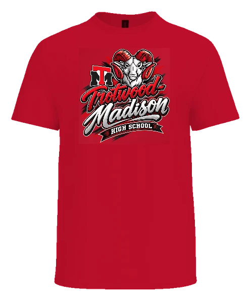 Trotwood-Madison High School Tee — Red front