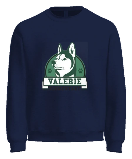 Valerie Elementary Crewneck — Navy front