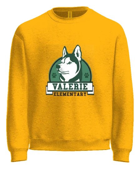 Valerie Elementary Crewneck — Gold front