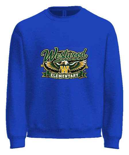Westwood Elementary Crewneck — True Royal front
