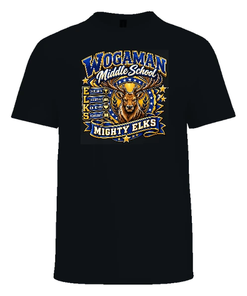 Wogaman Middle School Tee — Black front