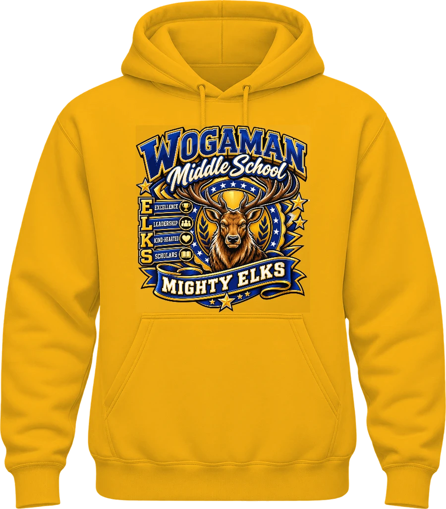Wogaman Middle School Hoodie — Gold