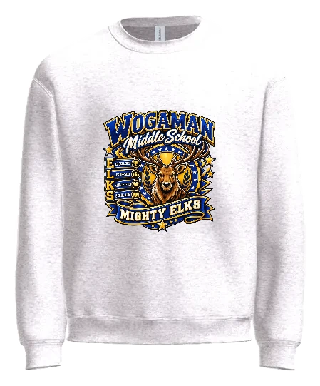 Wogaman Middle School Crewneck — White front