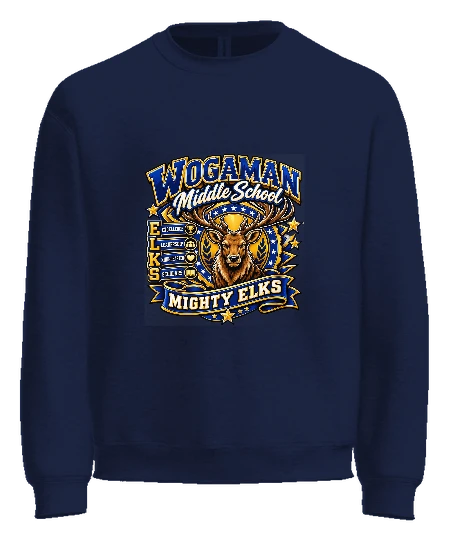 Wogaman Middle School Crewneck — Navy front